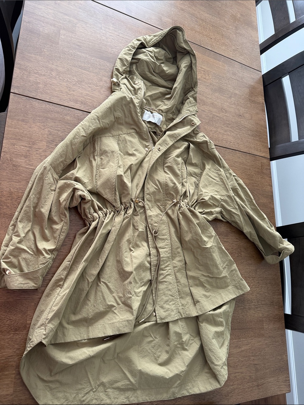 Rinascimento Hooded Trench Coat in Khaki
